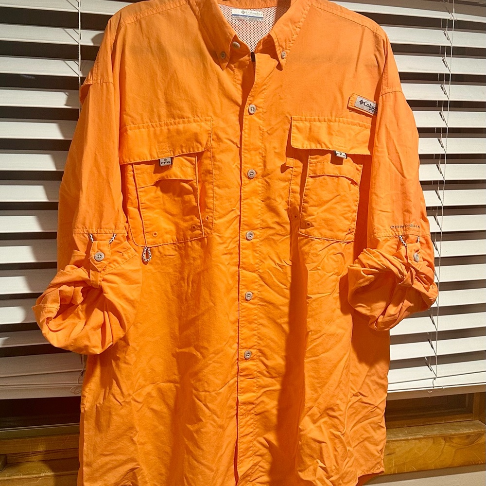 Columbia Vibrant Orange PFG Shirt